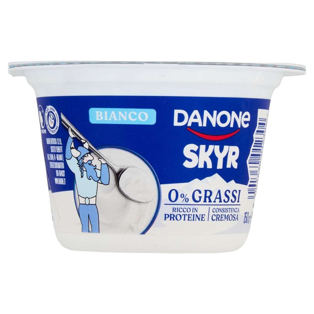 DANONE Skyr, Yogurt ispirato all'Islanda, 0% grassi, Cremoso, Ricco in Proteine, Bianco, 150g
